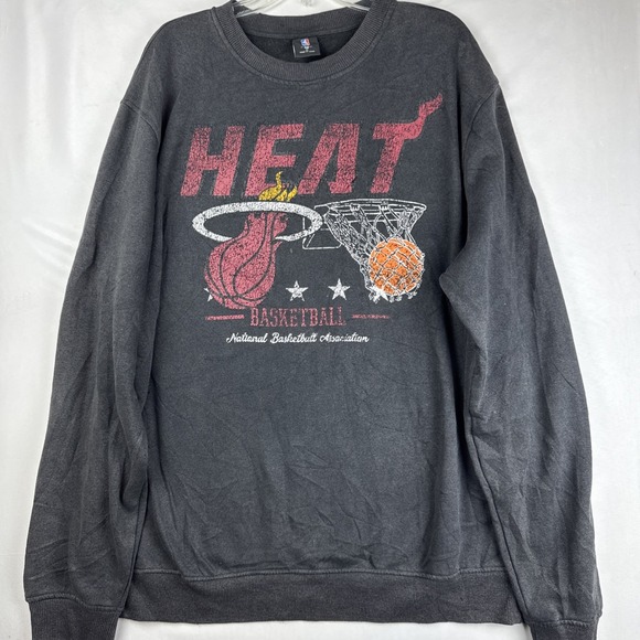 NBA Other - NBA Miami Heat Mens XL Crewneck Sweatshirt Charcoal Pullover Basketball Fleece